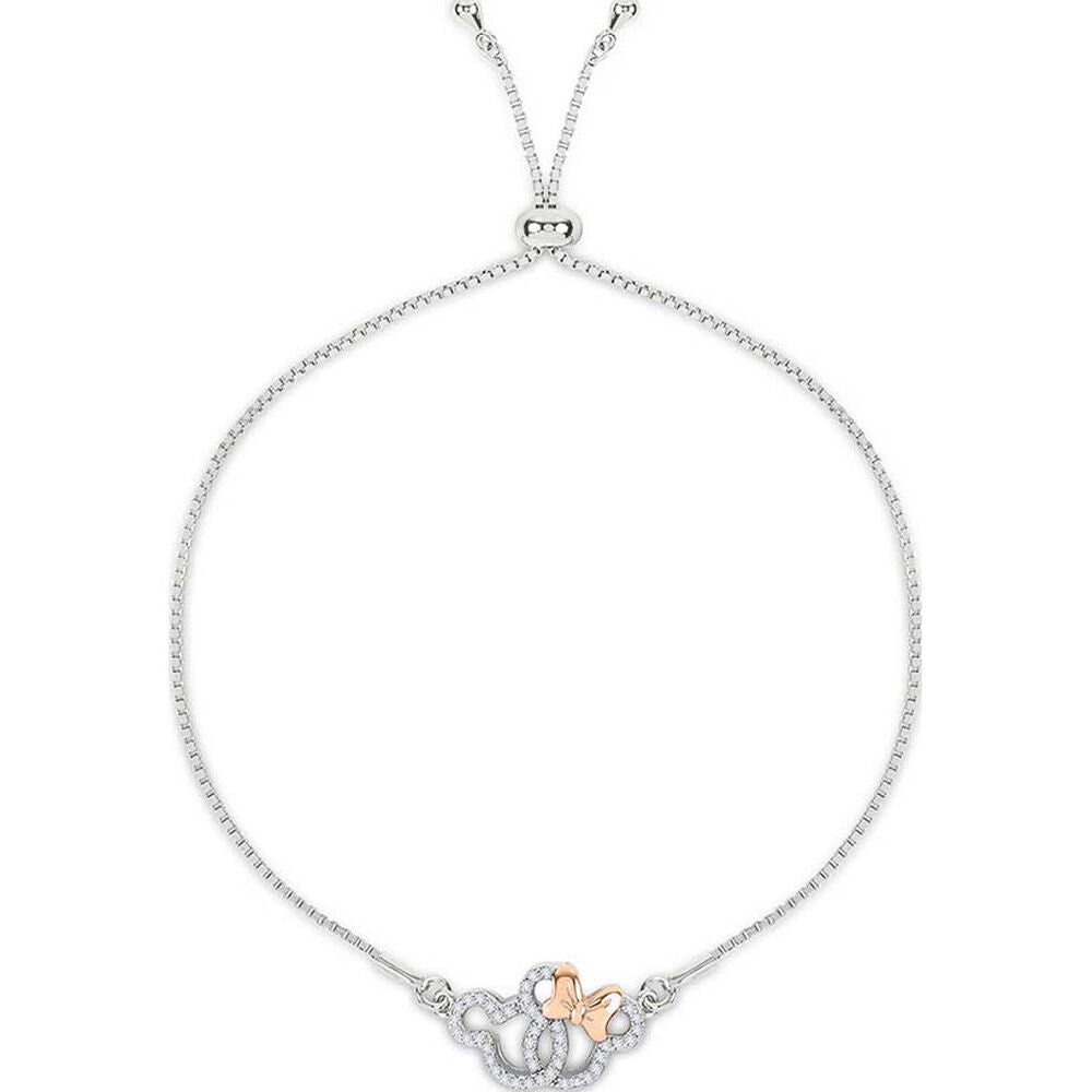 mickey & minnie disney silver bracelet