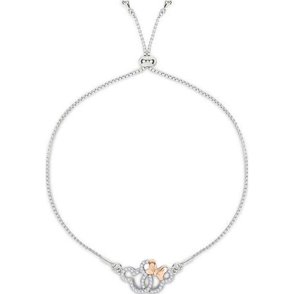 mickey & minnie disney silver bracelet