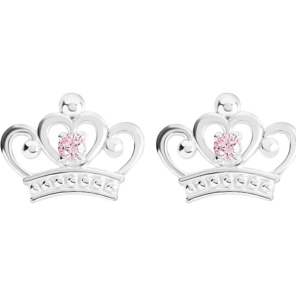 disney princess crown earrings in silver