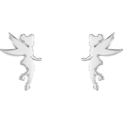 tinker bell disney silver earrings