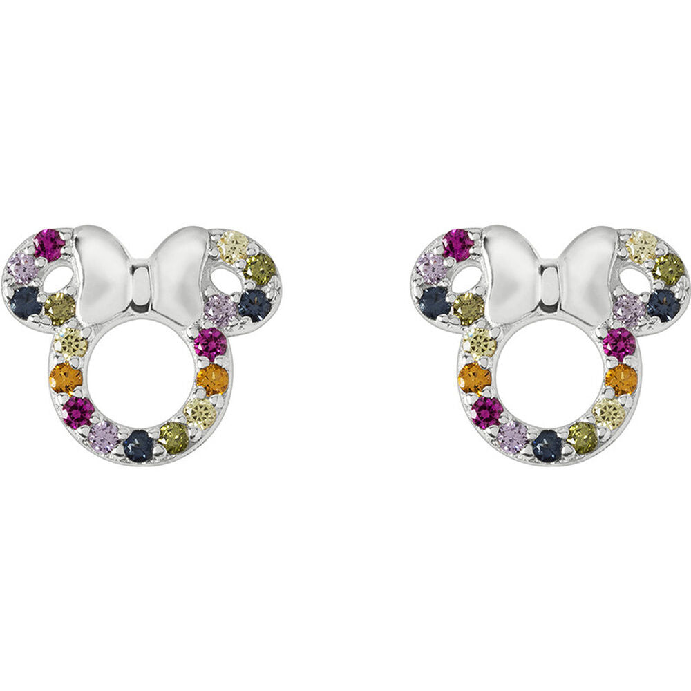 rainbow minnie mouse earrings  silver
