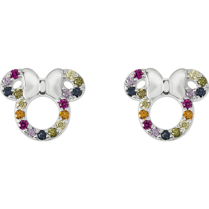 rainbow minnie mouse earrings  silver
