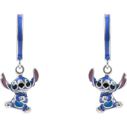 disney stitch charm earrings silver