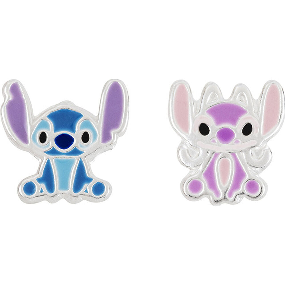 disney angel & stitch silver earrings