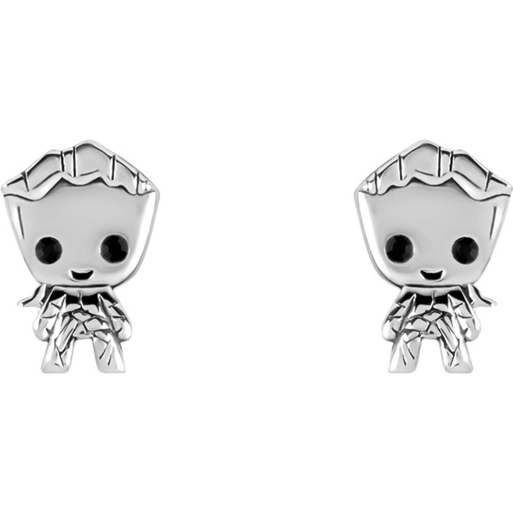 groot guardians of the galaxy marvel silver earrings