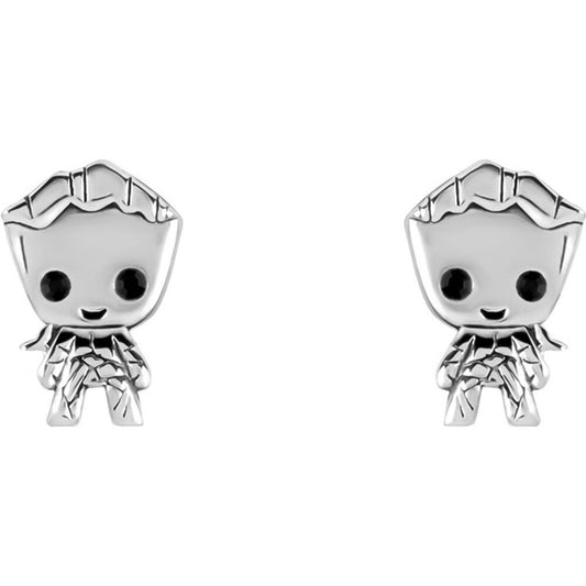 groot guardians of the galaxy marvel silver earrings