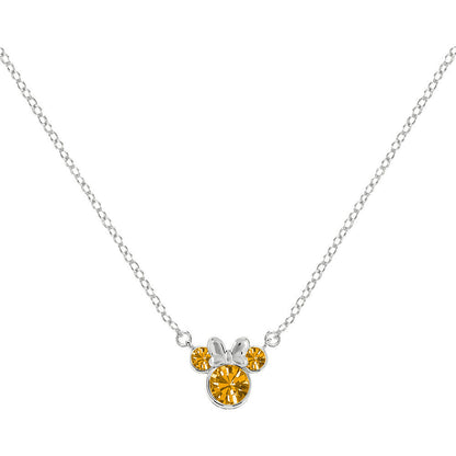 november minnie mouse disney silver pendant