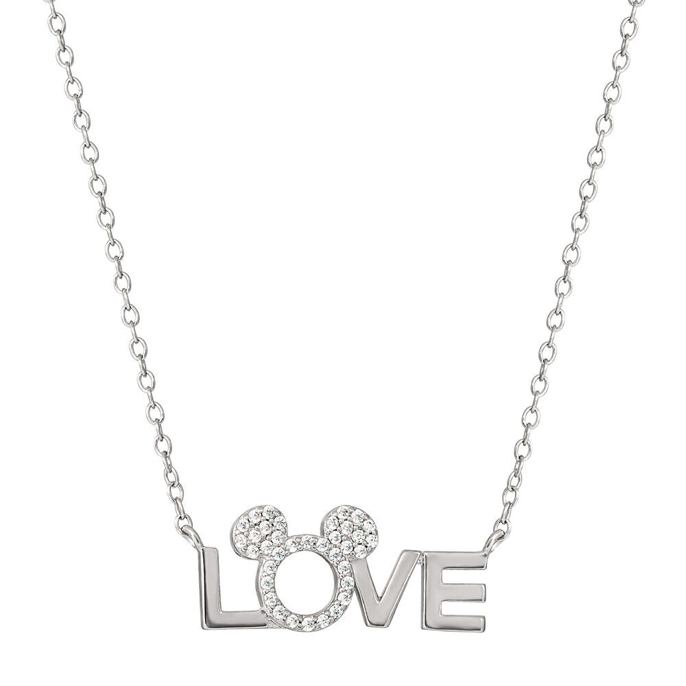 love minnie disney silver pendant