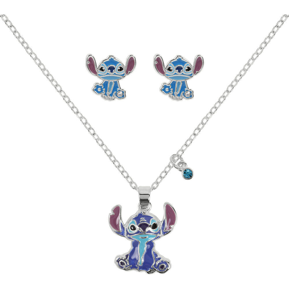 disney stitch pendant and earring set