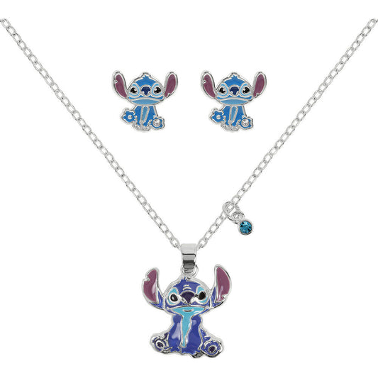 disney stitch pendant and earring set