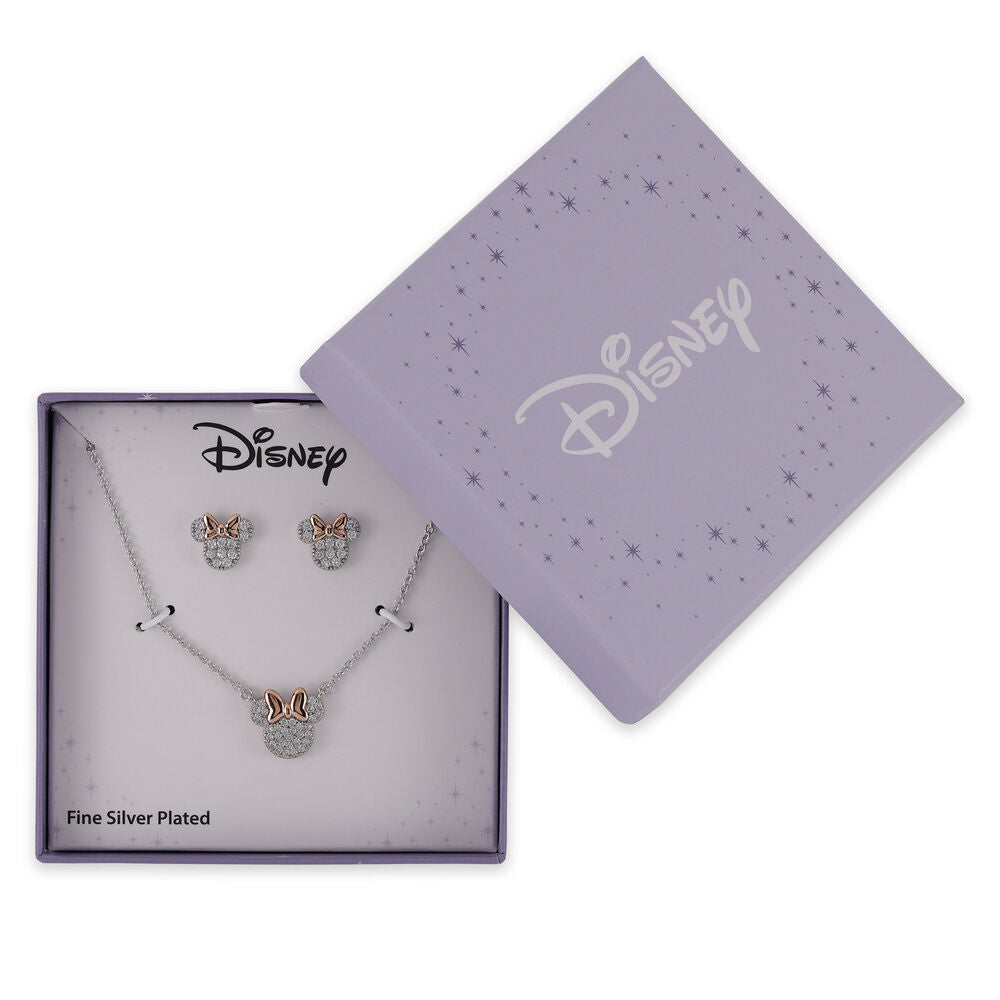 disney minnie mouse pendant and earring set