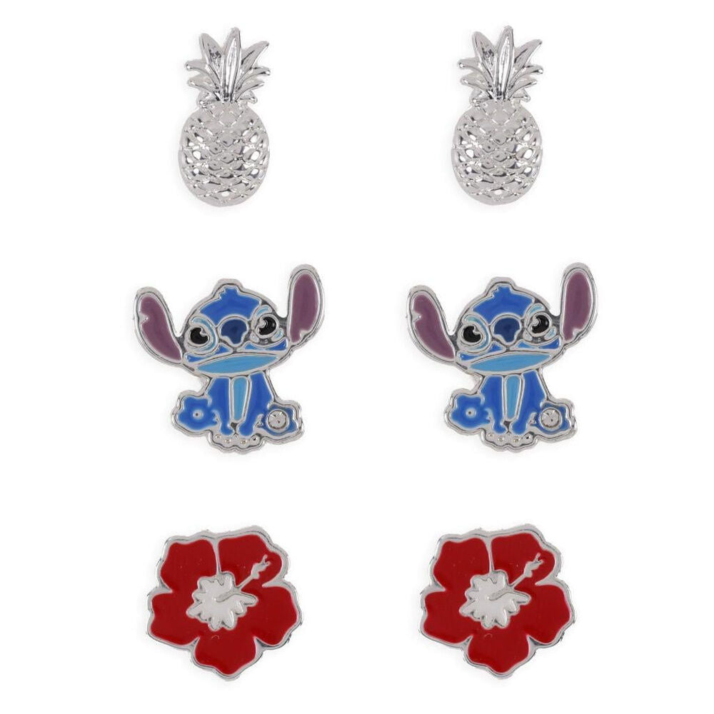 set of 3 stitch disney earrings