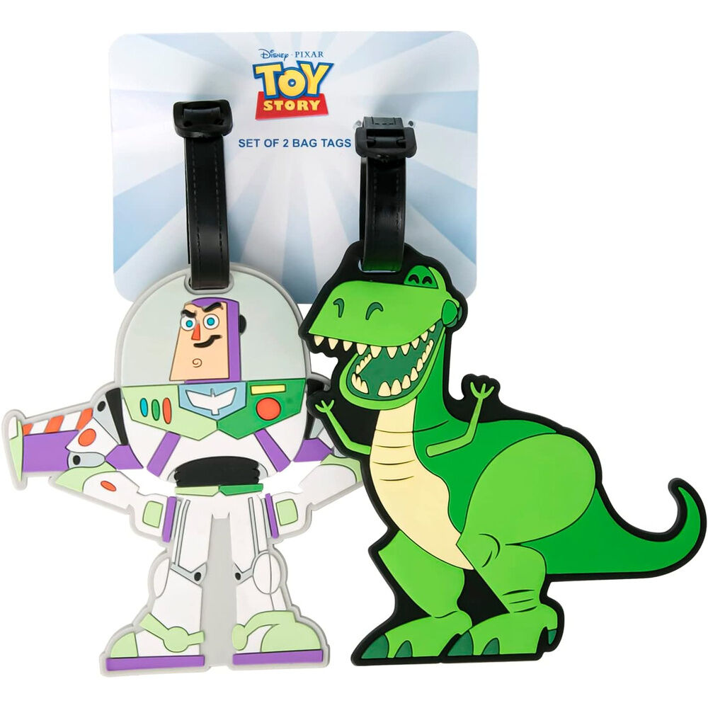 set of 2 toy story disney pixar luggage tags