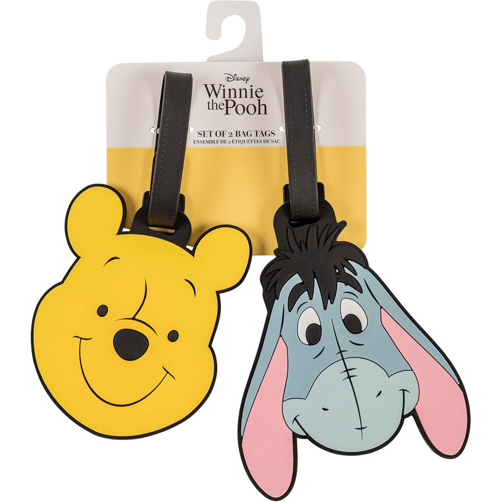 set of 2 winnie the pooh disney luggage tags