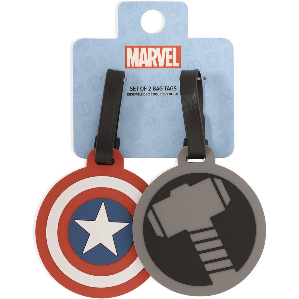 set of 2 luggage tags the avengers marvel