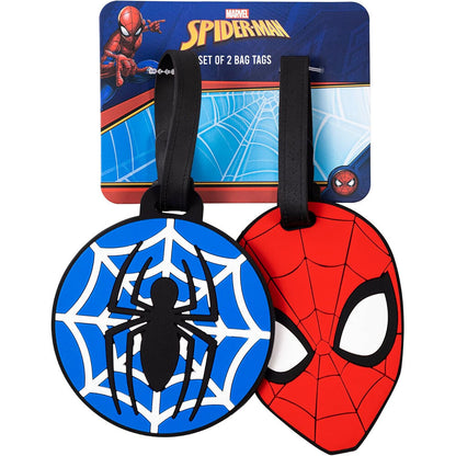 set of 2 marvel spiderman luggage tags