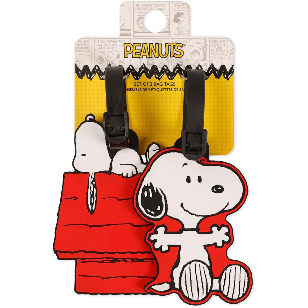 set of 2 snoopy peanuts luggage tags