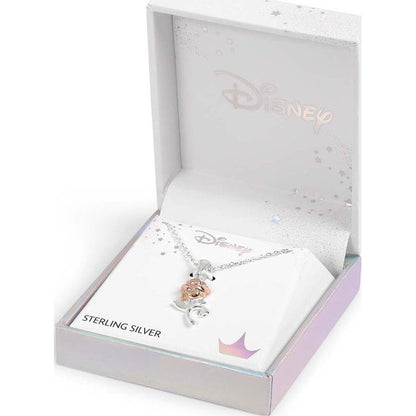 Disney Beauty and the Beast Rose Pendant in Silver
