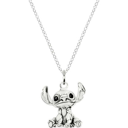 3d stitch disney silver pendant