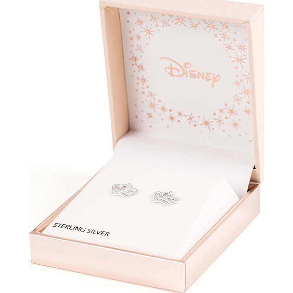 Disney Princess Crown Earrings in Silver
