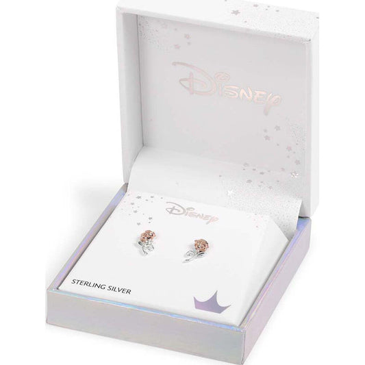 Orecchini rosa de La Bella e la Bestia Disney in argento