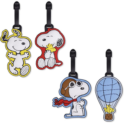 Set mit 4 Snoopy Peanuts Gepäckanhängern