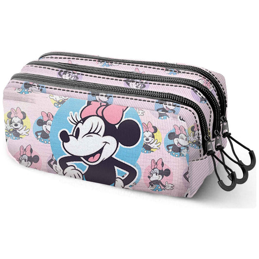 more minnie disney triple pencil case