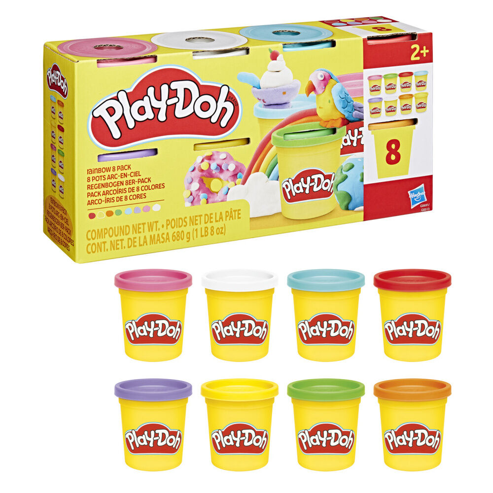 set of 8 play doh plasticine jars
