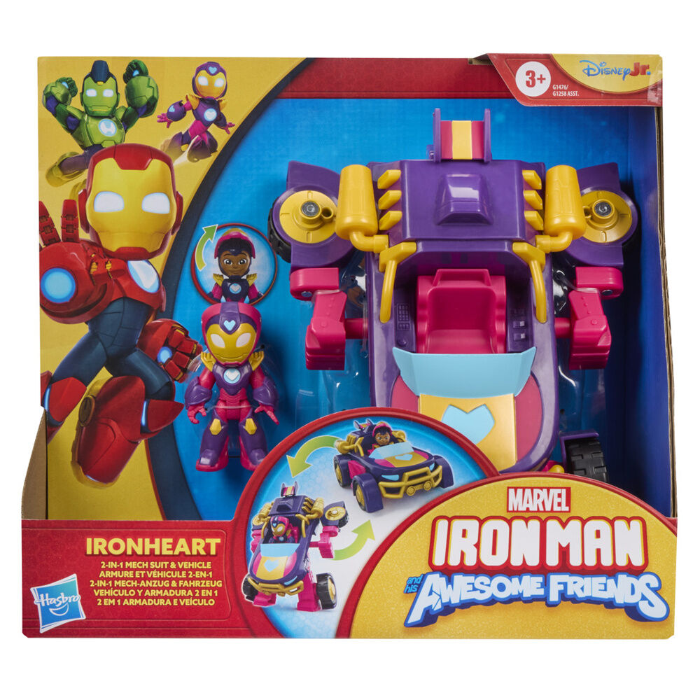 Figura + Veículo Coração de Ferro Homem de Ferro e sua Equipe Marvel Super