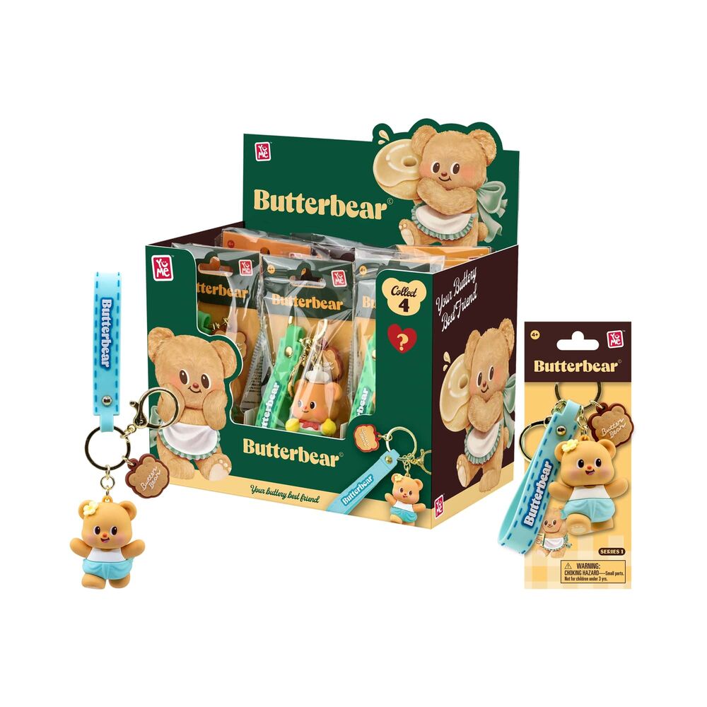 Figurka na klucze Butterbear z serii Everyday 1 o średnicy 5 cm (różne kolory)