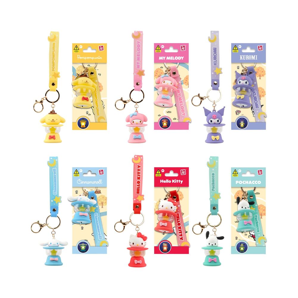 hello kitty and friends camping lamp figure keychain (assorted)