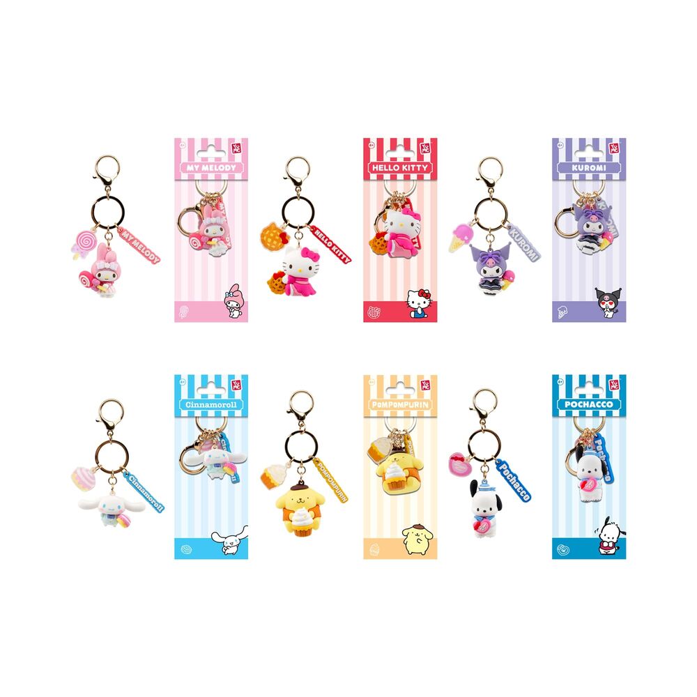 hello kitty and friends tea party keychain figure 4cm assorted
