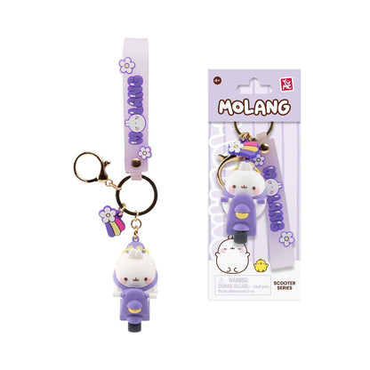 Molang Scooter figure keychain 6cm assorted