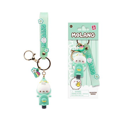 Molang Scooter figure keychain 6cm assorted