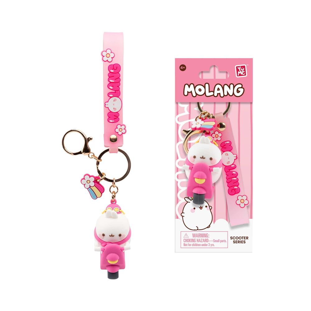Molang Scooter figure keychain 6cm assorted