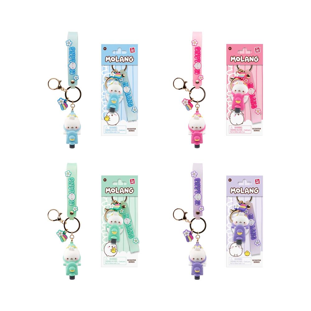 molang scooter figure keychain 6cm assorted