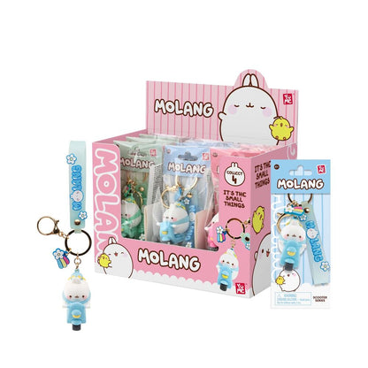 Molang Scooter figure keychain 6cm assorted