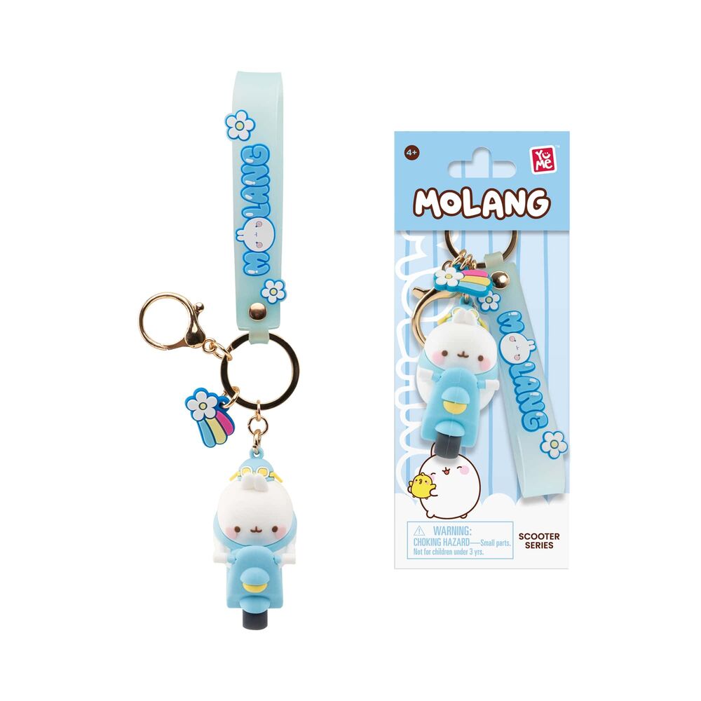 Molang Scooter figure keychain 6cm assorted