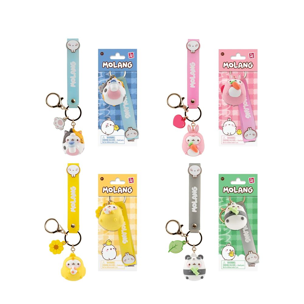 animal costume molang keychain figure 5cm assorted