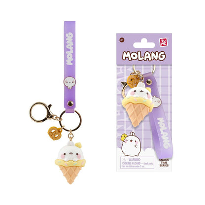 Figurine porte clés assortie Molang de 5 cm de la série Snack Time