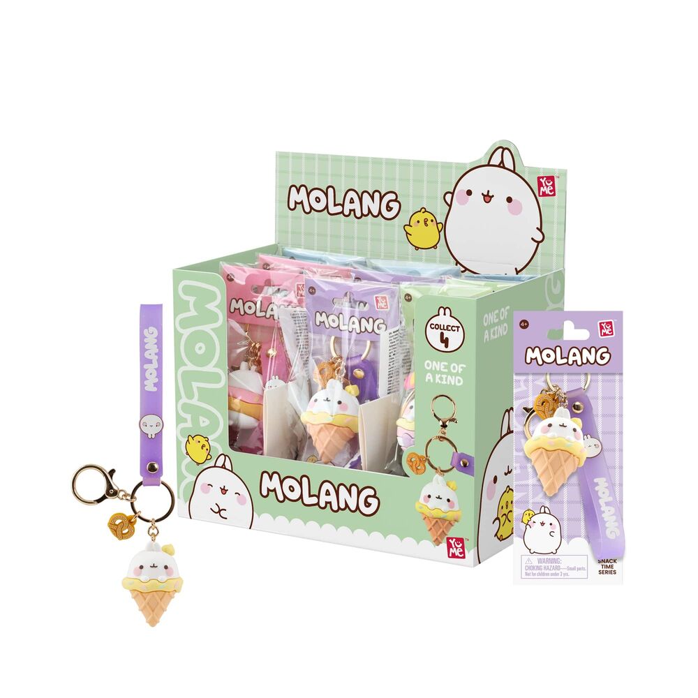Figurine porte clés assortie Molang de 5 cm de la série Snack Time