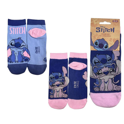 set of 2 pairs of adult stitch disney socks