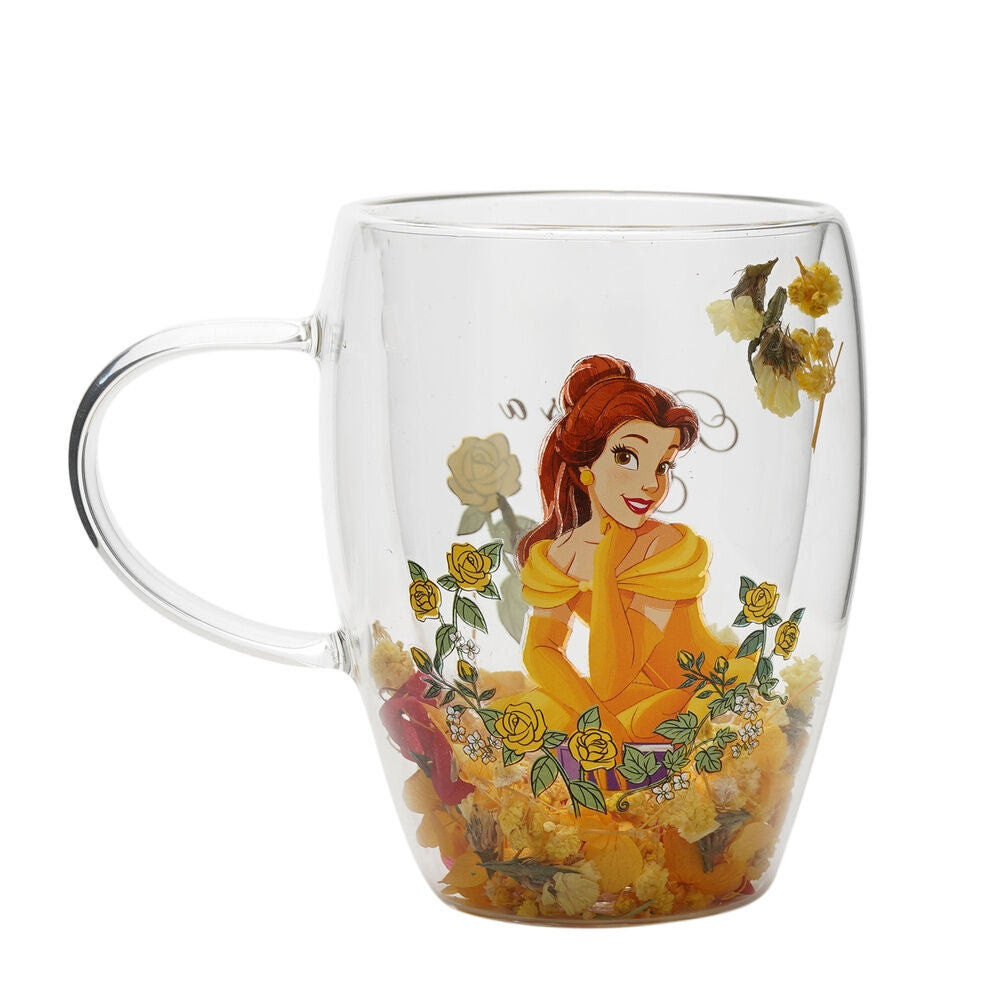 crystal mug with dried flowers  belle disney princesses