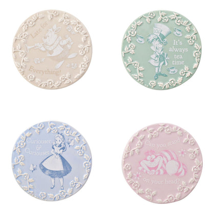 set of 4 disney alice in wonderland coasters