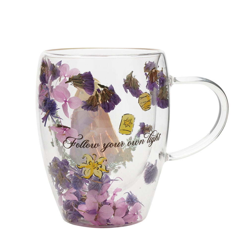 Glasbecher mit Trockenblumen  Rapunzel  Disney Prinzessinnen