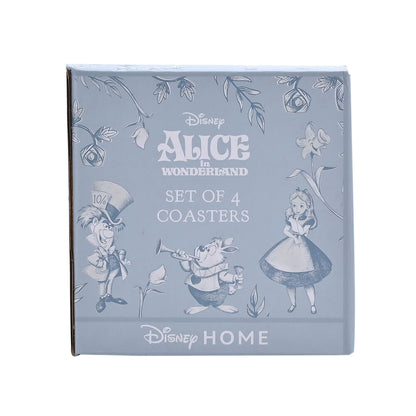 Set mit 4 Disney Alice im Wunderland Untersetzern