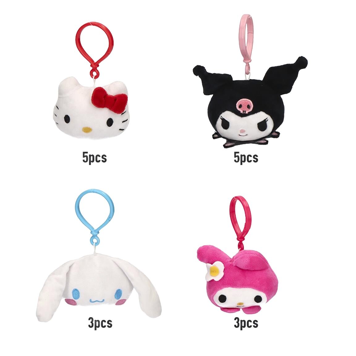 hello kitty and friends plush keychains (assorted)