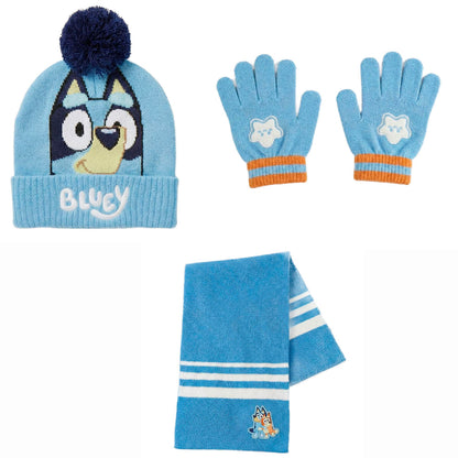 bluey hat  gloves  scarf  and neck set