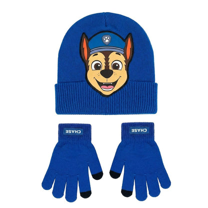 Chase Paw Patrol hat and gloves set