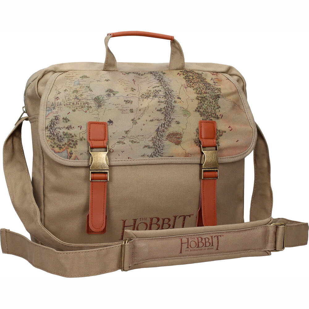 Bolsa de ombro em tecido com mapa do Hobbit